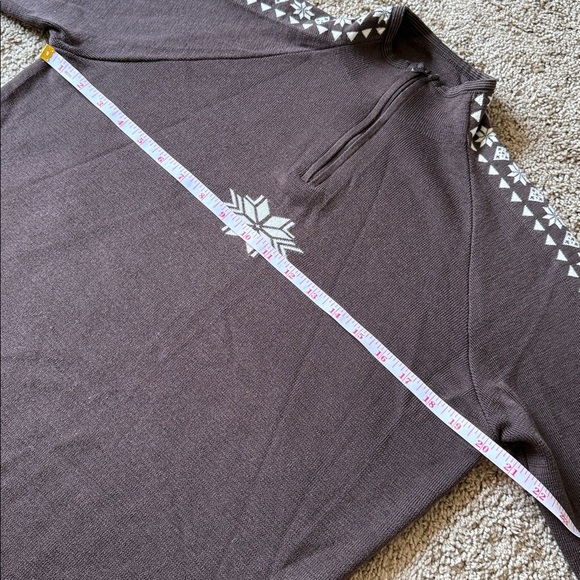 Dale of Norway Geilo Nordic Brown Merino Wool Half Zip Sweater - Picture 3 of 8